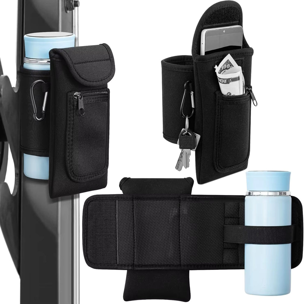 Magnetic Gym Bag Water Bottle Carrier Holder with Phone Pockets