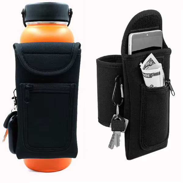 Magnetic Gym Bag Water Bottle Carrier Holder with Phone Pockets